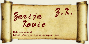Zarija Ković vizit kartica